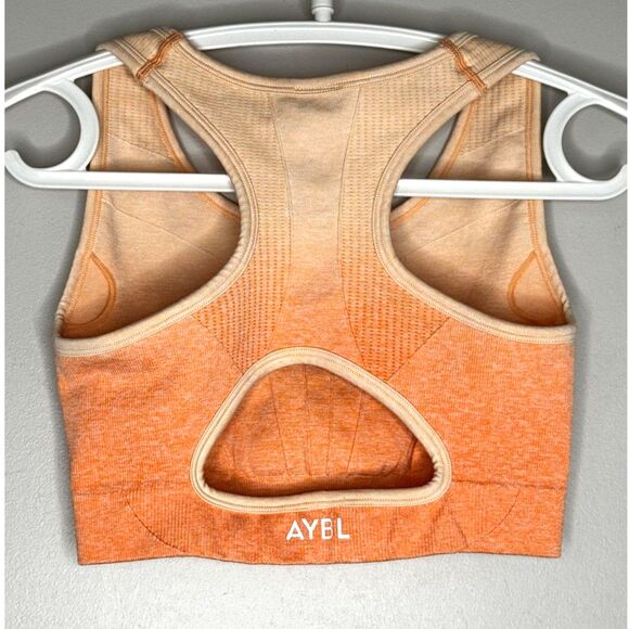AYBL Ombre Orange Seamless Sports Bra Racerback Gym Training Top S - Picture 3 of 6
